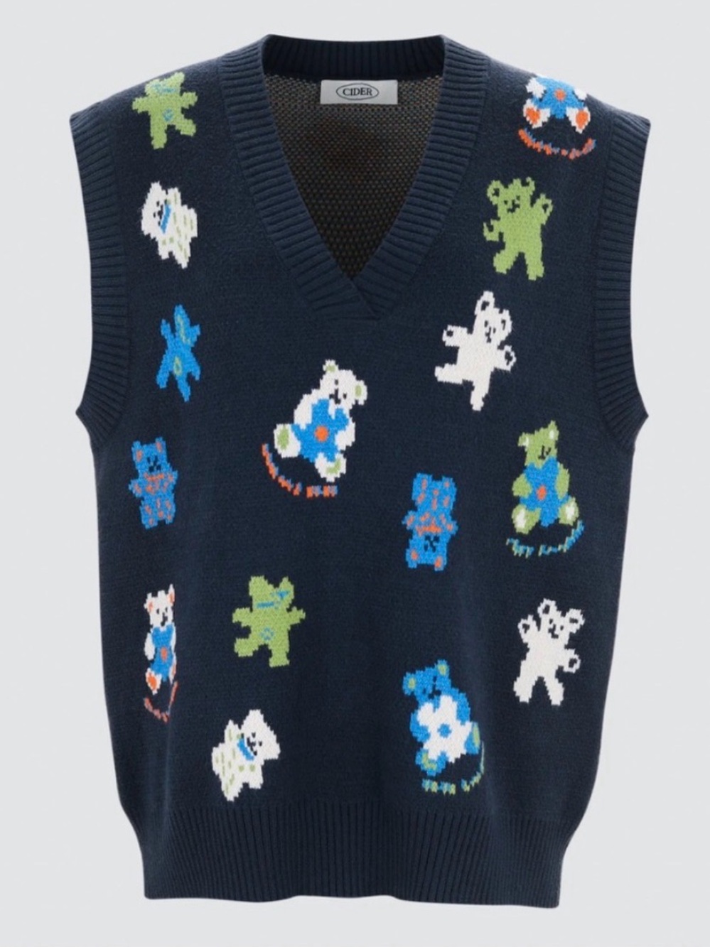Cider Wool V Neck Teddy Bear Sweater Vest Size Medium Large